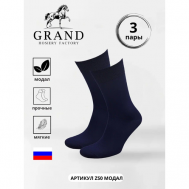 Мужские носки , 3 пары, классические, размер 41/43, синий Гранд