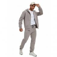 Костюм , олимпийка и брюки, размер 52, серый Нет бренда