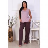 Комплект , брюки, майка, без рукава, стрейч, размер 48, розовый Dianida