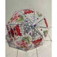 Зонт-трость , полуавтомат, купол 80 см., мини-зонт, для девочек, фиолетовый Diniya