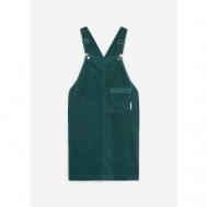 Платье , хлопок, повседневное, свободный силуэт, мини, карманы, размер XL, зеленый Marc O'Polo