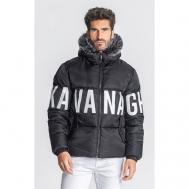 куртка , демисезон/зима, силуэт свободный, карманы, капюшон, несъемный капюшон, манжеты, утепленная, отделка мехом, размер S, черный Gianni Kavanagh