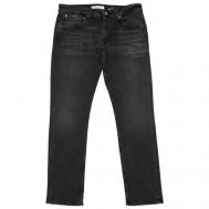 Джинсы зауженные , полуприлегающий силуэт, средняя посадка, размер 34, черный Pepe Jeans