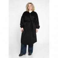 Пальто-халат  демисезонное, размер 56, черный Vivienne Mare