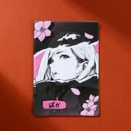 Обложка для паспорта  «Девушка», аниме 10038499, розовый, черный Ma.brand