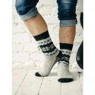 Носки  унисекс , 1 пара, классические, размер 44-46, белый, серый Бабушкины носки