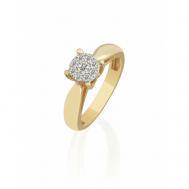 Кольцо помолвочное , желтое золото, 585 проба, бриллиант, золотой, желтый Гатамов