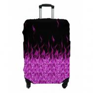 Чехол для чемодана , полиэстер, текстиль, износостойкий, размер S, розовый, черный MARRENGO