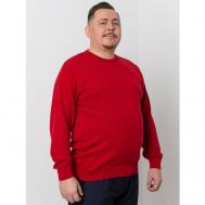 Пуловер , длинный рукав, силуэт прямой, трикотажный, размер 6XL, красный Turhan