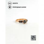 Кольцо  11652541 красное золото, 585 проба, бриллиант, александрит, размер 17.5 Кристалл мечты