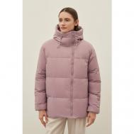 куртка   зимняя, средней длины, силуэт прямой, водонепроницаемая, карманы, стеганая, несъемный капюшон, размер L, розовый Finn Flare