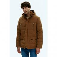 куртка  зимняя, силуэт прямой, водонепроницаемая, стеганая, размер 2XL, коричневый Finn Flare