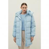 Пальто , средней длины, силуэт прямой, съемный капюшон, водонепроницаемая, размер M, голубой Finn Flare