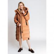 куртка  , демисезон/зима, силуэт свободный, карманы, капюшон, съемный капюшон, размер L, оранжевый ZHRILL