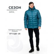 куртка  зимняя, силуэт свободный, ветрозащитная, размер 48-50 170-176, бирюзовый COSMOTEX