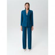 Костюм , жакет и брюки, классический стиль, прямой силуэт, размер M, синий Patratskaya