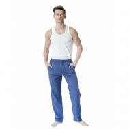 Брюки , карманы, пояс на резинке, размер 56, синий, белый NL Textile Group