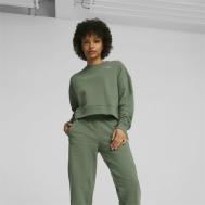 Костюм , свитшот и брюки, размер S, зеленый Puma