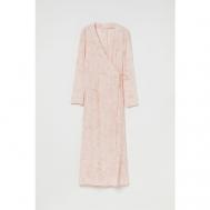 Платье с запахом , вискоза, повседневное, полуприлегающее, миди, размер L, розовый H&M