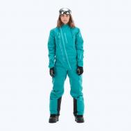 Комбинезон  для сноубординга, зимний, карманы, капюшон, мембранный, утепленный, размер L, голубой Dragonfly