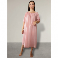 Сорочка  удлиненная, короткий рукав, размер 40-54, розовый 4nights