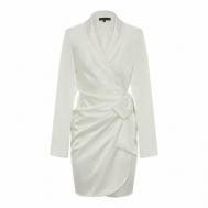 Платье-пиджак , вискоза, повседневное, мини, размер 42, белый Marina Budnik