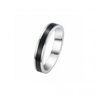 Кольцо, нержавеющая сталь, размер 18, черный Hoksa