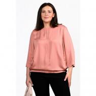 Блуза  , повседневный стиль, свободный силуэт, укороченный рукав, однотонная, размер 58, розовый Svesta