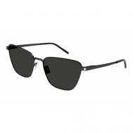 Солнцезащитные очки  SL551 001, прямоугольные, оправа: металл, для женщин, черный Saint Laurent
