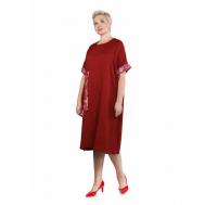Платье , свободный силуэт, карманы, размер 48, бордовый FRIDA