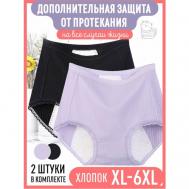 Трусы , 2 шт., размер XL, черный, фиолетовый Kot-Ton