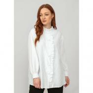Блуза  , нарядный стиль, размер 58/60, белый FRIDA