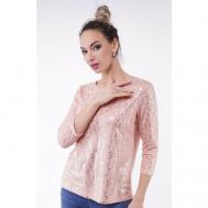 Блуза  , повседневный стиль, укороченный рукав, размер 46, розовый Тамбовчанка