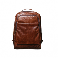 Рюкзак , натуральная кожа, отделение для ноутбука, вмещает А4, внутренний карман, коричневый NIP