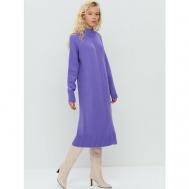 Платье , повседневное, прямой силуэт, миди, вязаное, размер 54/56, фиолетовый NEWVAY