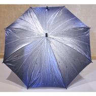Зонт-трость , полуавтомат, купол 85 см., 8 спиц, серебряный Anetta