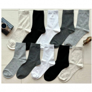 Носки , 5 пар, размер 41-47, белый, бежевый, серый, синий, черный AMIGOBS