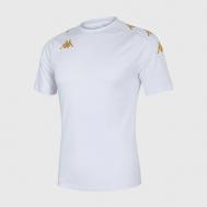 Беговая футболка , силуэт полуприлегающий, влагоотводящий материал, быстросохнущая, вентиляция, размер S, белый Kappa