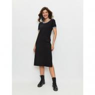 Платье-футболка , хлопок, прямой силуэт, миди, размер 46/164, черный Zavi