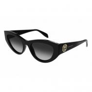 Солнцезащитные очки , кошачий глаз, оправа: пластик, с защитой от УФ, градиентные, для женщин, черный Alexander McQueen