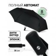 Зонт автомат, 3 сложения, черный MOTOVICH
