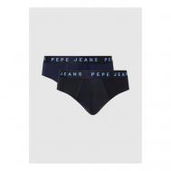Комплект трусов слипы , заниженная посадка, размер XXL, черный, синий, 2 шт. Pepe Jeans