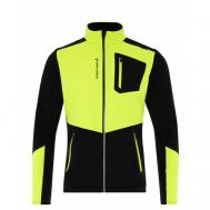 Куртка  для бега, силуэт прилегающий, ветрозащитная, светоотражающие элементы, карманы, без капюшона, вентиляция, размер 52, желтый, черный FISCHER