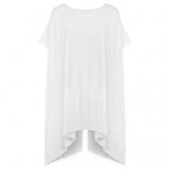 Блуза  , повседневный стиль, свободный силуэт, разрез, размер 42, белый NUOVO BORGO