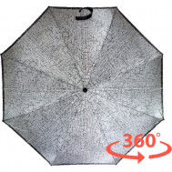 Смарт-зонт , автомат, 3 сложения, купол 96 см., 8 спиц, система «антиветер», чехол в комплекте, для женщин, серебряный SPONSA