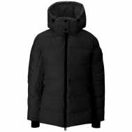 куртка  , демисезон/зима, средней длины, силуэт прямой, несъемный капюшон, карманы, манжеты, подкладка, размер 32 (2XS), черный s.Oliver