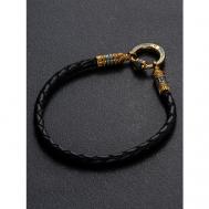 Плетеный браслет Angelskaya925 Браслет женский для шармов пандора, размер 19 см, черный, золотой Ангельская925