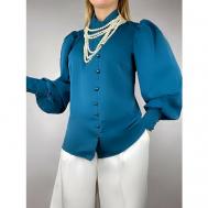 Блуза , размер 44, синий, зеленый Mascot.