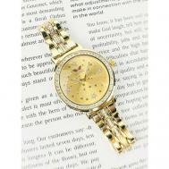 Наручные часы  Часы наручные женские золотистые, кварцевые классические водонепроницаемые в подарочной упаковке  NPW222, золотой NOPRINTS