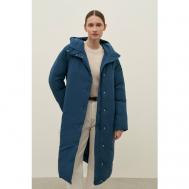 Пальто , средней длины, силуэт свободный, несъемный капюшон, карманы, водонепроницаемая, размер XS, синий Finn Flare